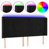vidaXL Cabecero con LED de terciopelo negro 183x16x118/128 cm