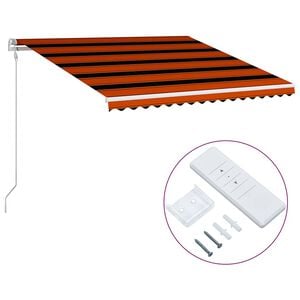vidaXL Toldo el&eacute;ctrico con LED y sensor 6 x 3 m Rayas Azul y Blanca