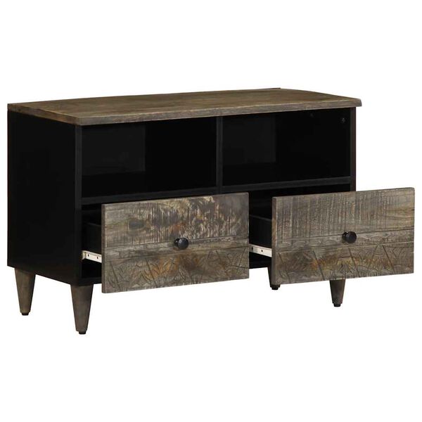 vidaXL Mueble de TV madera maciza de mango gris claro 70x33,5x46 cm