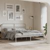 vidaXL Estructura cama sin colch&oacute;n con cabecero metal blanco 183x203cm