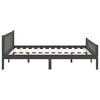 vidaXL Estructura de cama sin colch&oacute;n madera maciza gris 140x190 cm