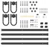 vidaXL Kit de herrajes para puertas correderas acero negro 366 cm