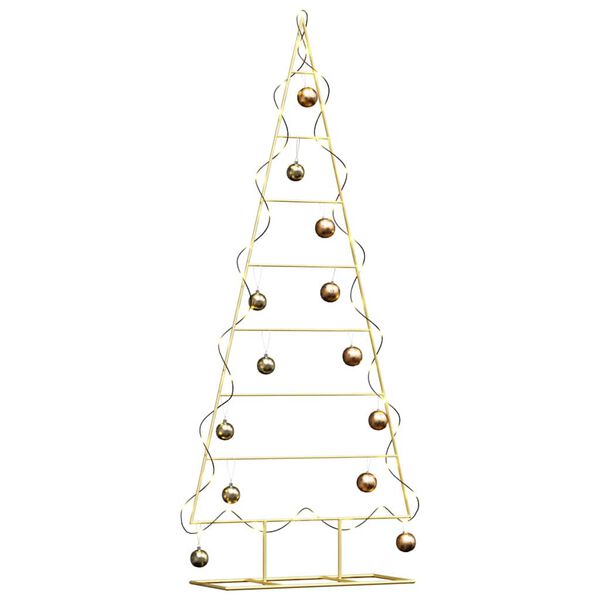 vidaXL &Aacute;rbol de Navidad de metal con soporte Dorado 150 cm