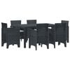 vidaXL Conjunto de Comedor de Jard&iacute;n 7 uds. Antracita Ratan Polt