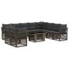 vidaXL Conjunto de sof&aacute;s de jard&iacute;n 11 uds. Gris rat&aacute;n sint&eacute;tico