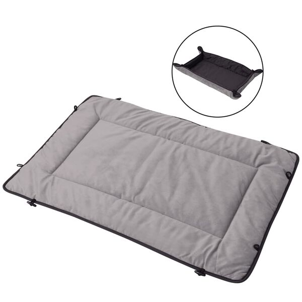 vidaXL Cama-estera para perro Gris 65x100 cm