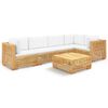 vidaXL Juego muebles de jard&iacute;n 6 piezas y cojines madera maciza teca