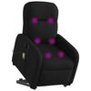 vidaXL Sillón de masaje eléctrico reclinable elevable tela negro