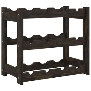 vidaXL Botellero para 12 botellas madera maciza de pino negro