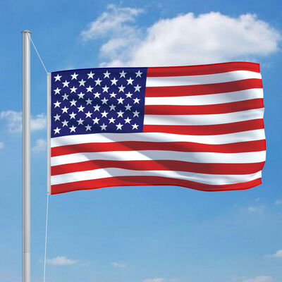 vidaXL Bandera de Estados Unidos y mástil de aluminio 6,2 m