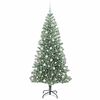 vidaXL Árbol de Navidad Artificial Nevado con Luz LED Verde y 210 cm