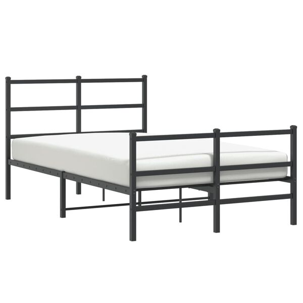 vidaXL Estructura cama sin colchón con estribo metal negro 120x200 cm