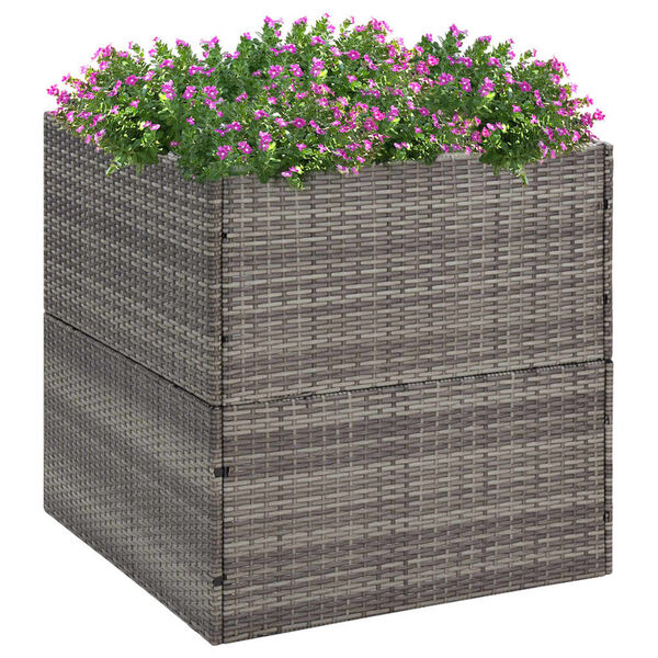 vidaXL Jardinera rat&aacute;n sint&eacute;tico gris 80x80x80 cm