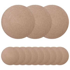 vidaXL Manteles de yute 12 pcs Natural &Oslash; 30 cm 100% Yute Tossa