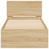 vidaXL Estructura de cama cabecero luces LED roble Sonoma 75x190 cm