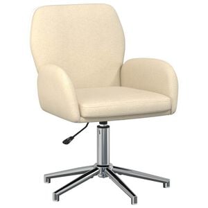 vidaXL Silla de escritorio giratoria 54 x 58 x 90 cm Crema Tela