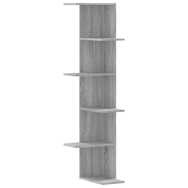 vidaXL Estanter&iacute;a pared de esquina madera gris Sonoma 36,5x36,5x140 cm