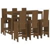 vidaXL Mesa y taburetes altos de jard&iacute;n 7 pzas madera pino marr&oacute;n miel