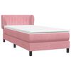 vidaXL Cama box spring con colch&oacute;n terciopelo rosa 100x220 cm