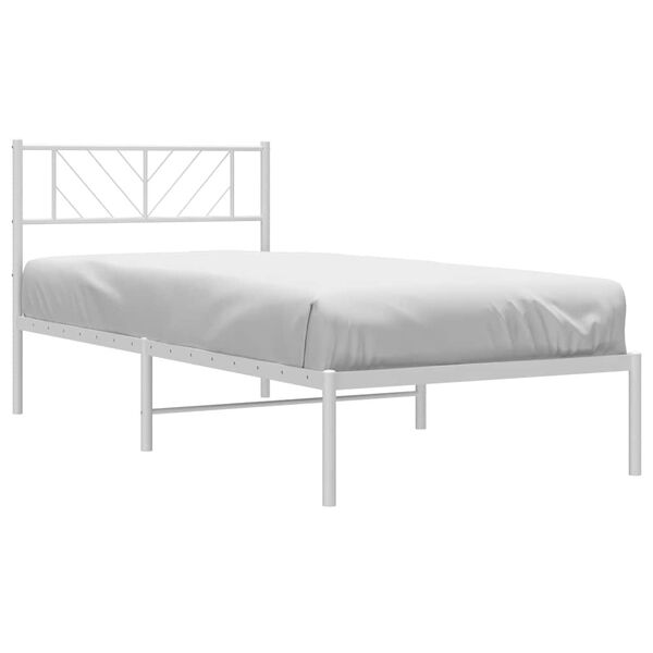 vidaXL Estructura cama sin colchón con cabecero metal blanco 100x200cm