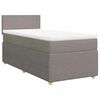 vidaXL Cama box spring con colch&oacute;n tela gris taupe 90x200 cm