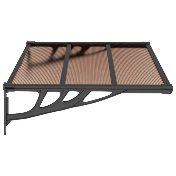 vidaXL Marquesina de puerta policarbonato negro 122x90 cm