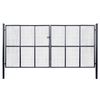 vidaXL Puerta de jard&iacute;n de malla acero galvanizado 400x200 cm gris