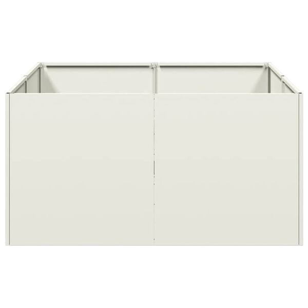 vidaXL Jardinera de acero laminado en fr&iacute;o blanco 80x80x40 cm