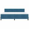 vidaXL Cama Box Spring LED con LED Azul Oscuro 200 x 200 cm Terciopelo