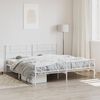 vidaXL Estructura cama sin colch&oacute;n con estribo metal blanco 180x200 cm