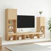 vidaXL Muebles TV pared con LED 4 pzas madera ingenier&iacute;a roble Sonoma