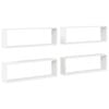 vidaXL Estantes cubo de pared 4 uds contrachapado blanco 80x15x26,5 cm