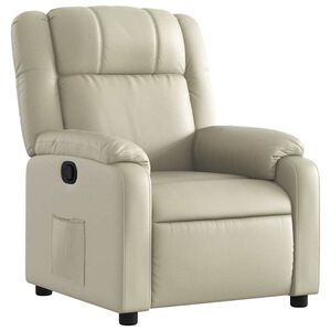 vidaXL Sill&oacute;n reclinable de cuero sint&eacute;tico crema