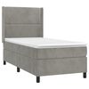 vidaXL Cama box spring con colch&oacute;n terciopelo gris claro 90x190 cm