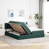 vidaXL Cama con tira de luces LED Verde oscuro 180 x 200 cm Terciopelo