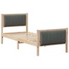 vidaXL Estructura de cama con cabecera Negro y gris oscuro 75 x 190 cm