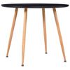 vidaXL Mesa de comedor MDF negro y color roble 90x73,5 cm