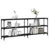 vidaXL Mesa consola madera de ingeniería negra 200x29x75 cm