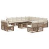 vidaXL Conjunto de sof&aacute;s de jard&iacute;n 14 uds. Beige y blanco crema