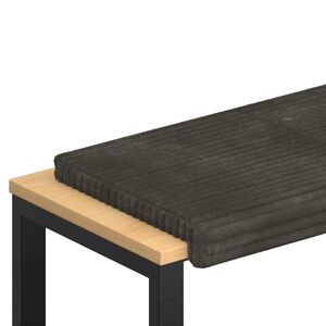 vidaXL Coj&iacute;n de banco Terciopelo de Corduroy Gris antracita