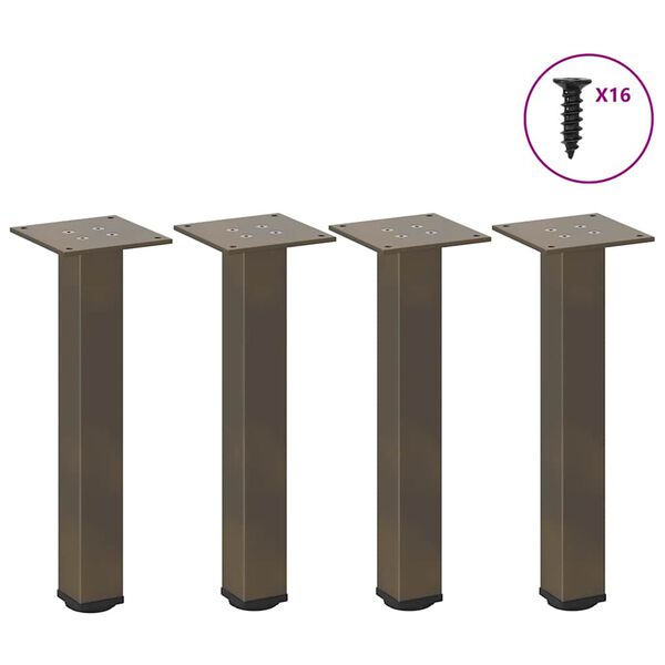 vidaXL Patas para mesa de centro 4 unidades acero natural 42-44 cm Acero