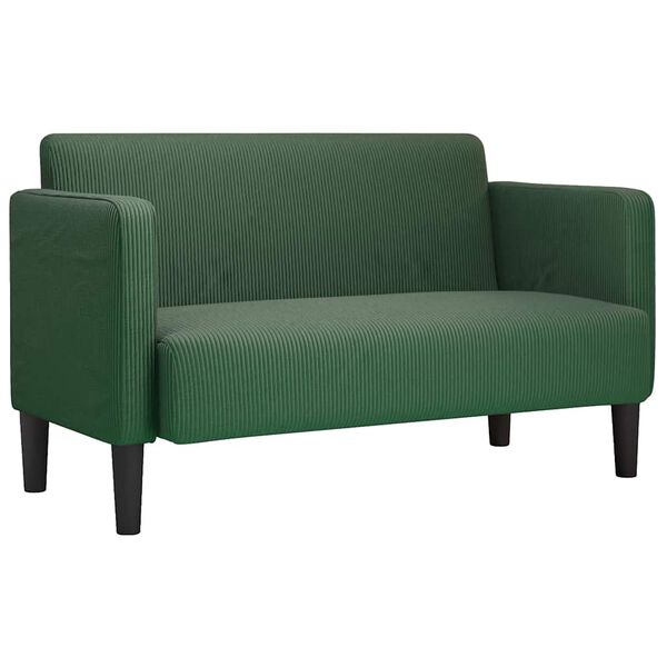 vidaXL Sof&aacute; Loveseat verde oscuro 109 cm tejido de pana