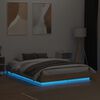 vidaXL Estructura de cama con luces LED roble Sonoma 120x190 cm