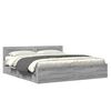 vidaXL Cama con cabecero madera de ingenier&iacute;a gris Sonoma 180x200 cm