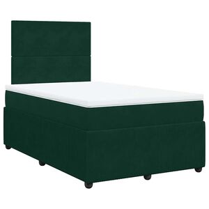 vidaXL Cama box spring con colch&oacute;n terciopelo verde oscuro 120x190 cm