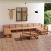 vidaXL Juego de muebles de jard&iacute;n 12 piezas madera maciza de pino