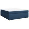 vidaXL Cama box spring con colch&oacute;n tela azul 180x200 cm