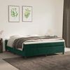 vidaXL Cama box spring con colch&oacute;n terciopelo verde oscuro 180x200 cm