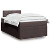 vidaXL Cama box spring con colch&oacute;n tela marr&oacute;n oscuro 120x190 cm