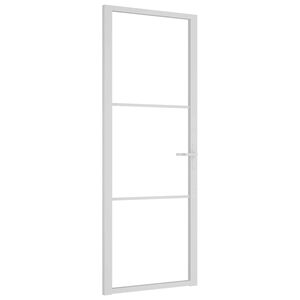 vidaXL Puerta interior vidrio EGS y aluminio blanco 76x201,5 cm